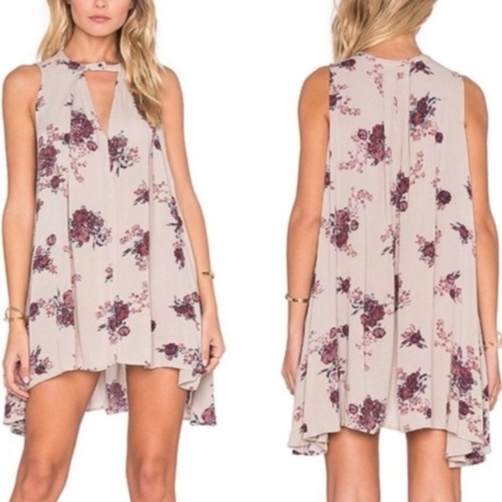 Free People Tree Swing Tunic Floral Mini Dress S